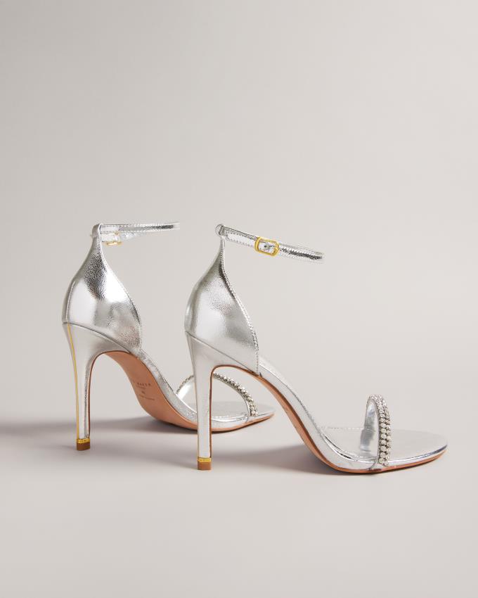 Sandale Ted Baker Crystal Embellished Heeled Argent Femme | QMY-11626991